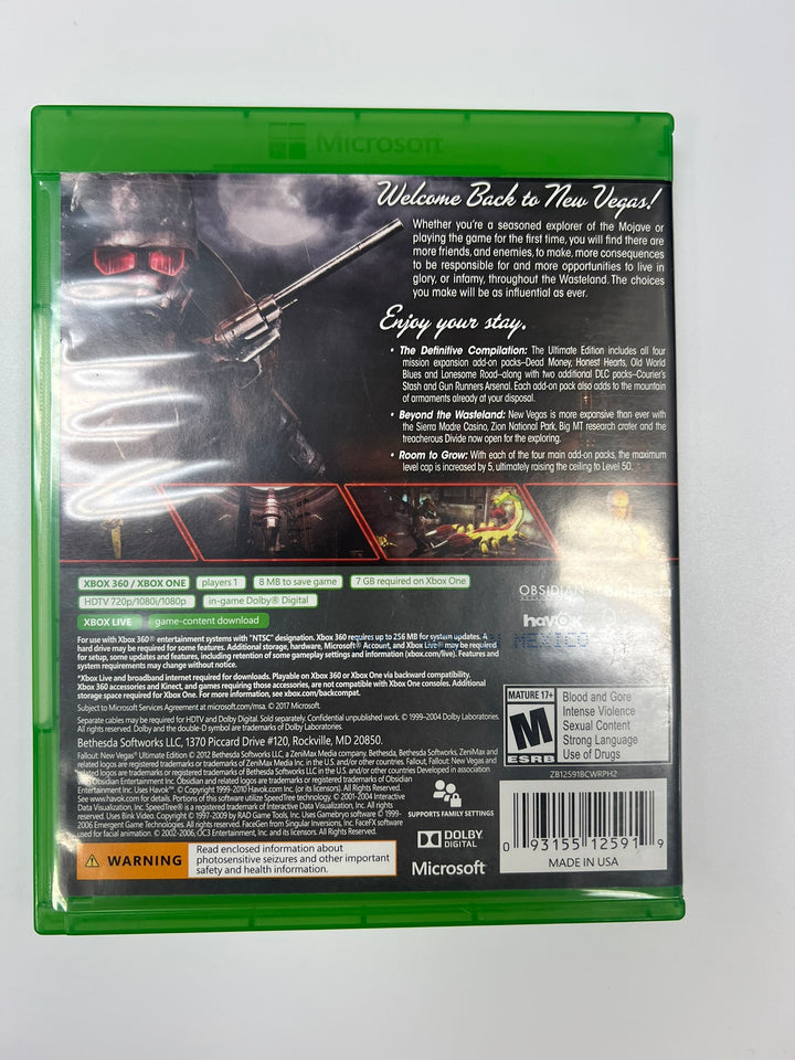 Fallout New Vegas Ultimate Edition Xbox One CASE ONLY NO GAME CO71326