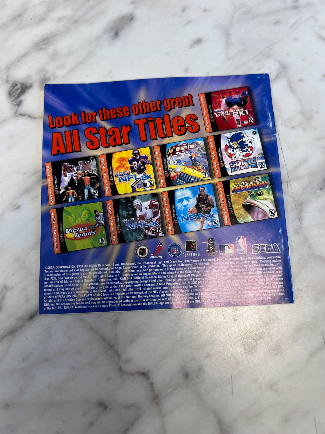 Virtua Tennis for Sega Dreamcast MANUAL ONLY MO91725