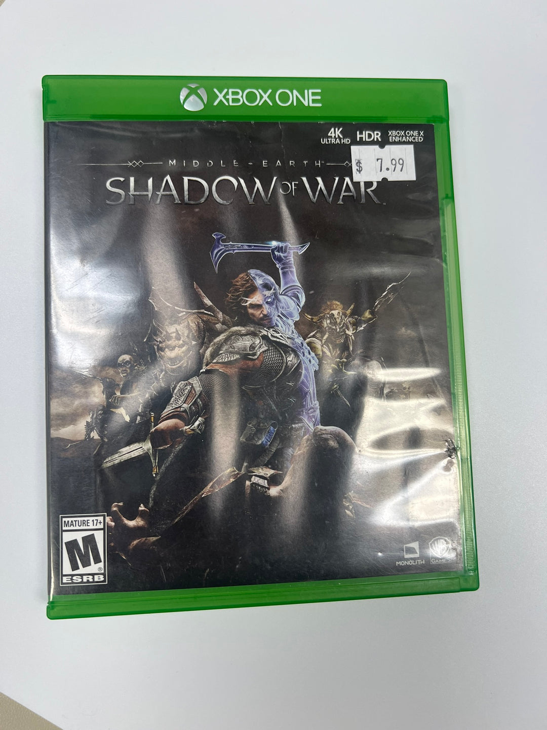 Middle-Earth Shadow of War Xbox One CASE ONLY NO GAME CO71326