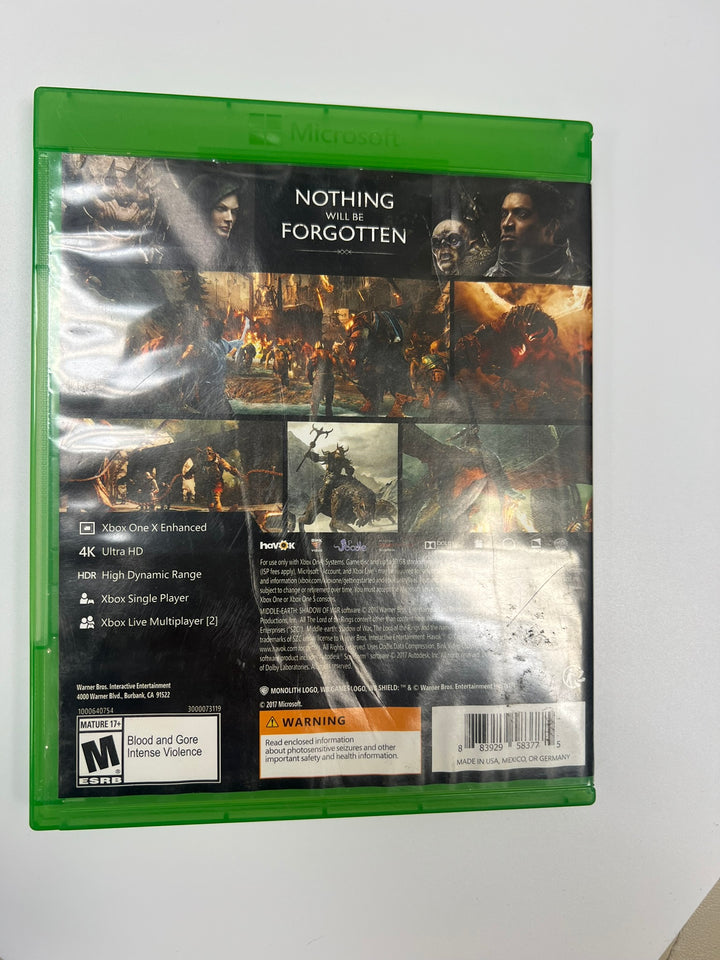 Middle-Earth Shadow of War Xbox One CASE ONLY NO GAME CO71326