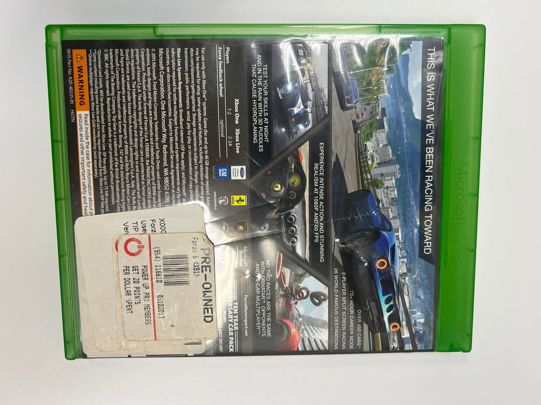 Forza Motorsport 6 Xbox One CASE ONLY NO GAME CO71326