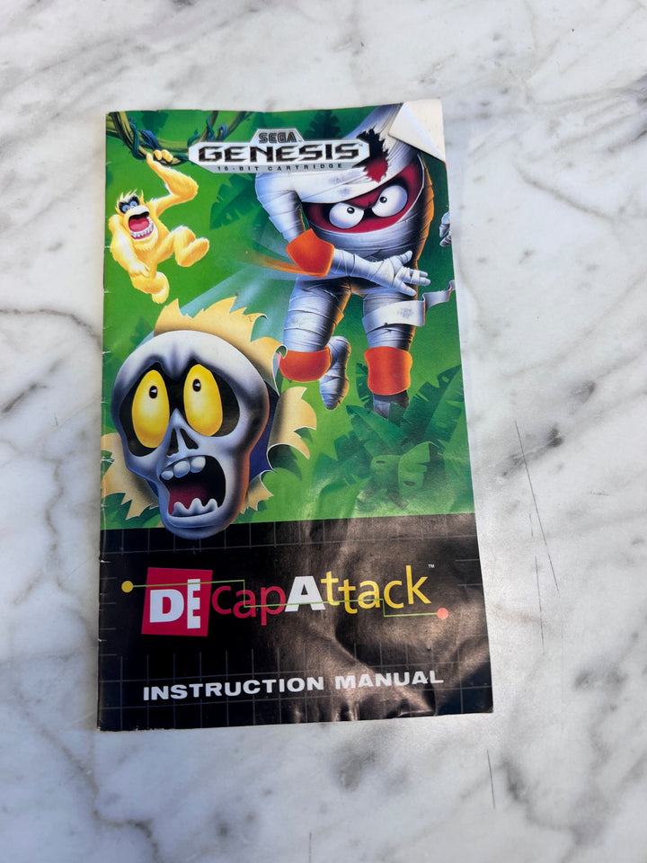 Decap Attack Sega Genesis MANUAL ONLY MO91725