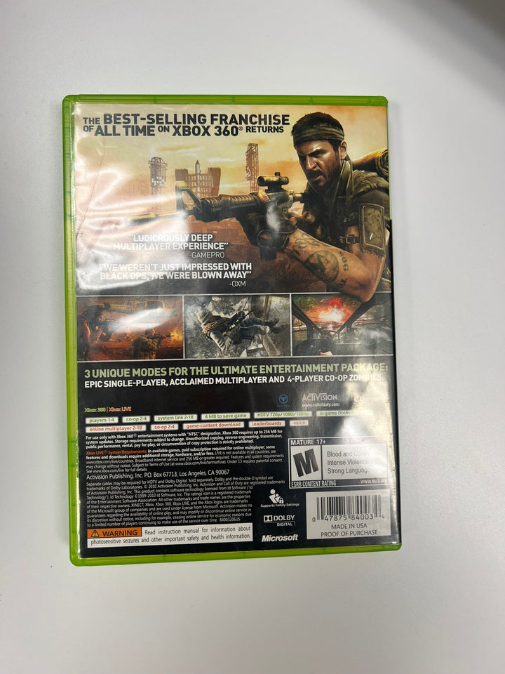 Call of Duty Black Ops Xbox 360 CASE & MANUAL ONLY NO GAME CO71326