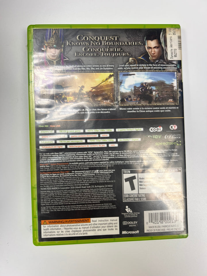 Dynasty Warriors 7 Xbox 360 CASE & MANUAL ONLY NO GAME CO71326