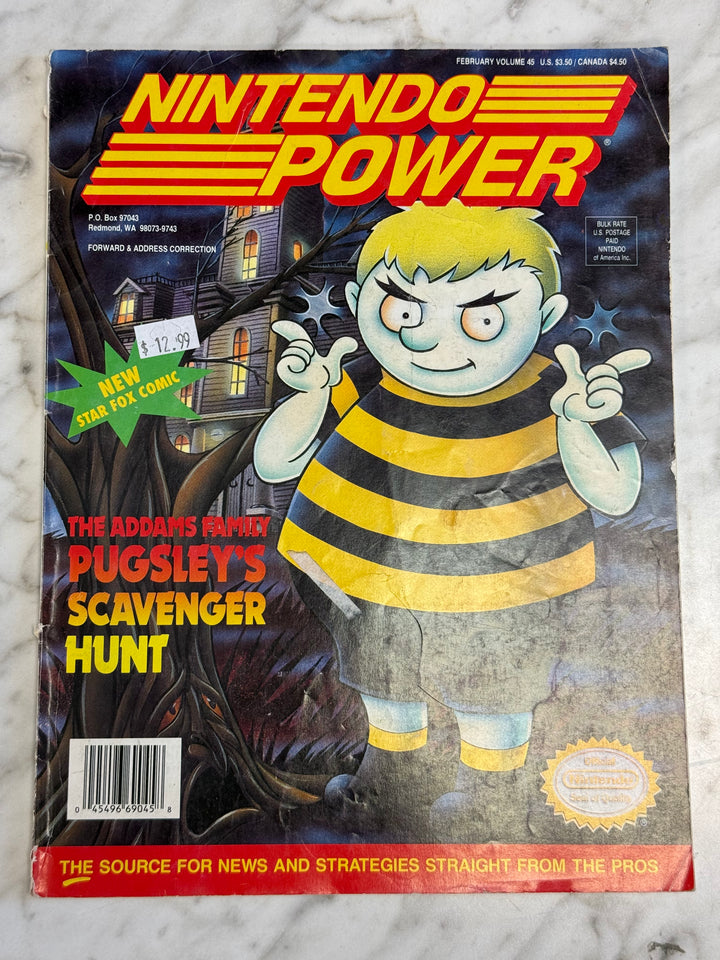 WORN BACK COVER - Nintendo Power Issue #45 (The Addams Family) - NP62826