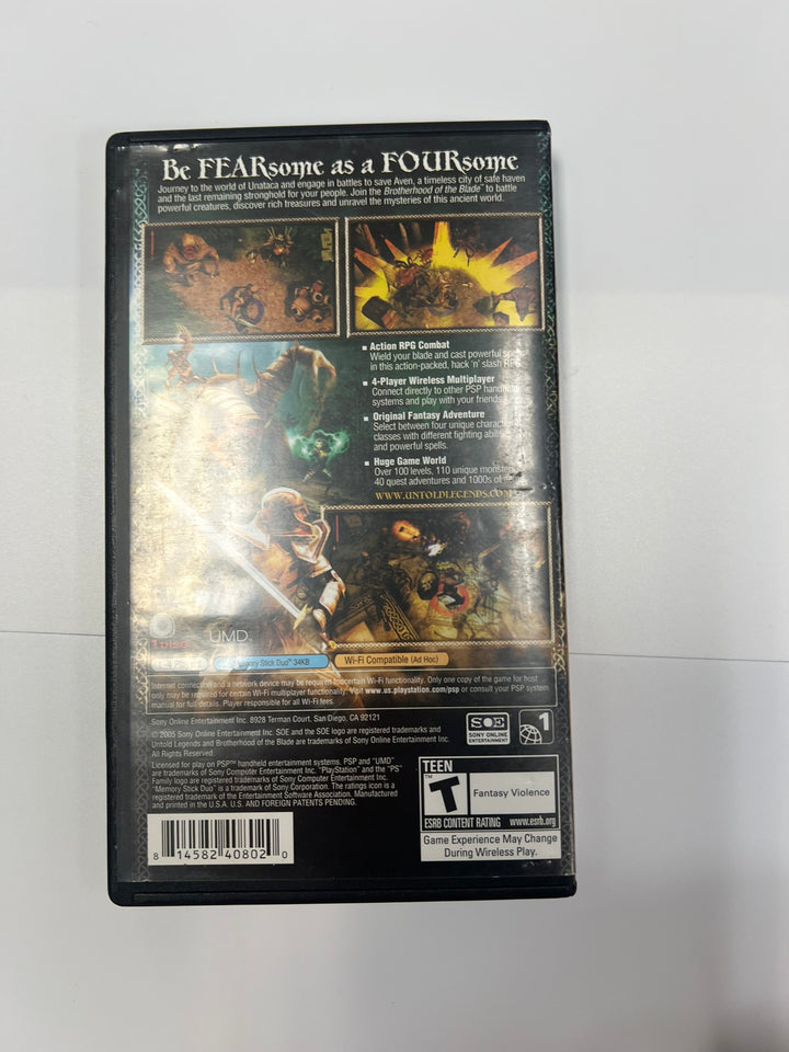Untold Legends Brotherhood of the Blade PSP CASE ONLY CO71326