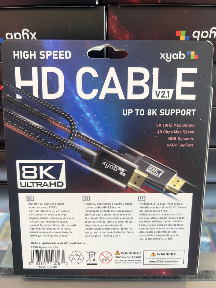 XYAB Universal HD 2.1 Ultra High Speed Cable - 6FT