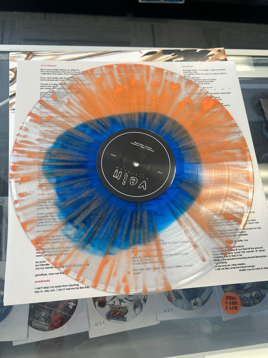 Vein - Errorzone Eternal Spatter (Clear with Pink Blue Orange Spatter) Vinyl Record VR9324