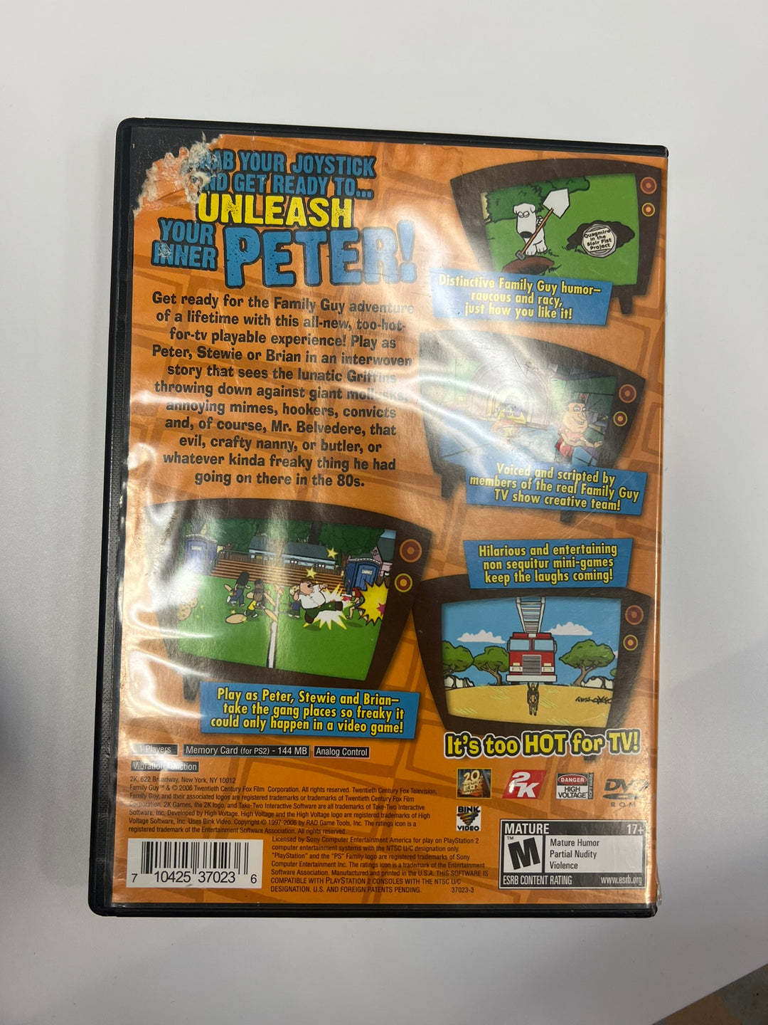 Family Guy the Video Game PS2 Playstation 2 CASE ONLY ROUGH SHAPE CO71326