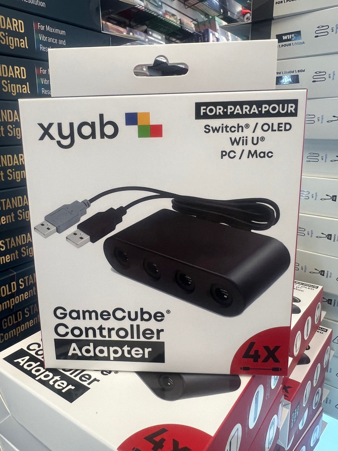 Gamecube Controller to Nintendo Switch Adapter (4port) New XYAB NA62325