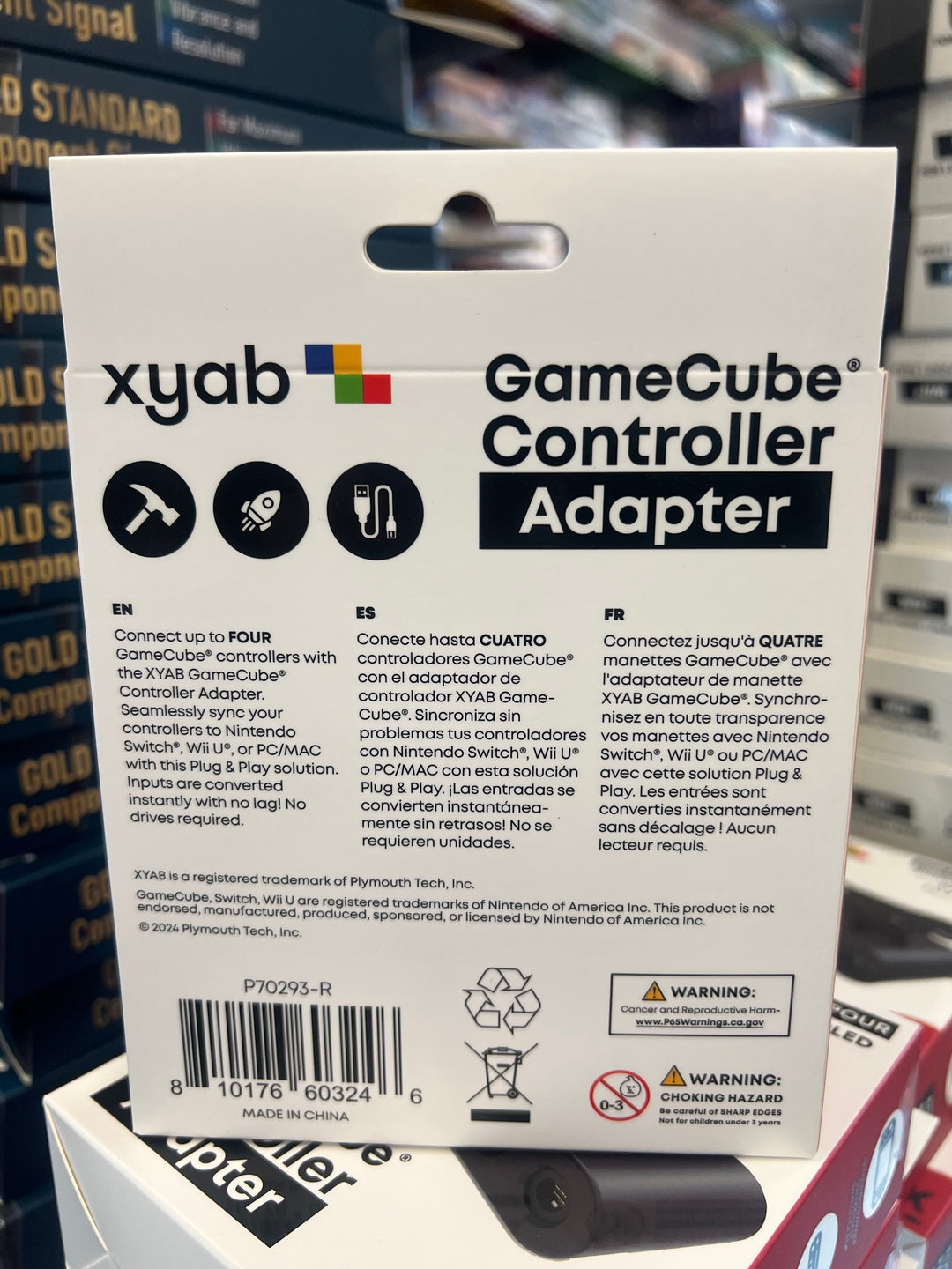 Gamecube Controller to Nintendo Switch Adapter (4port) New XYAB NA62325