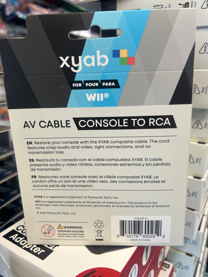 AV Adapter Cable for Nintendo Wii (New) XYAB NA62325