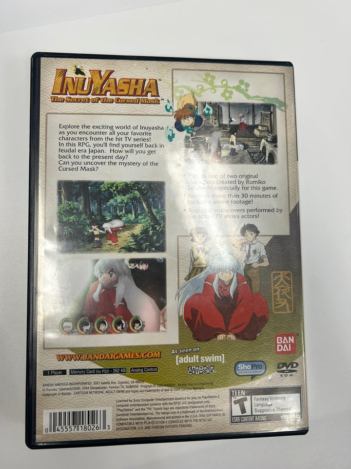 Inuyasha Secret of the Cursed Mask PS2 Playstation 2 CASE ONLY CO71326