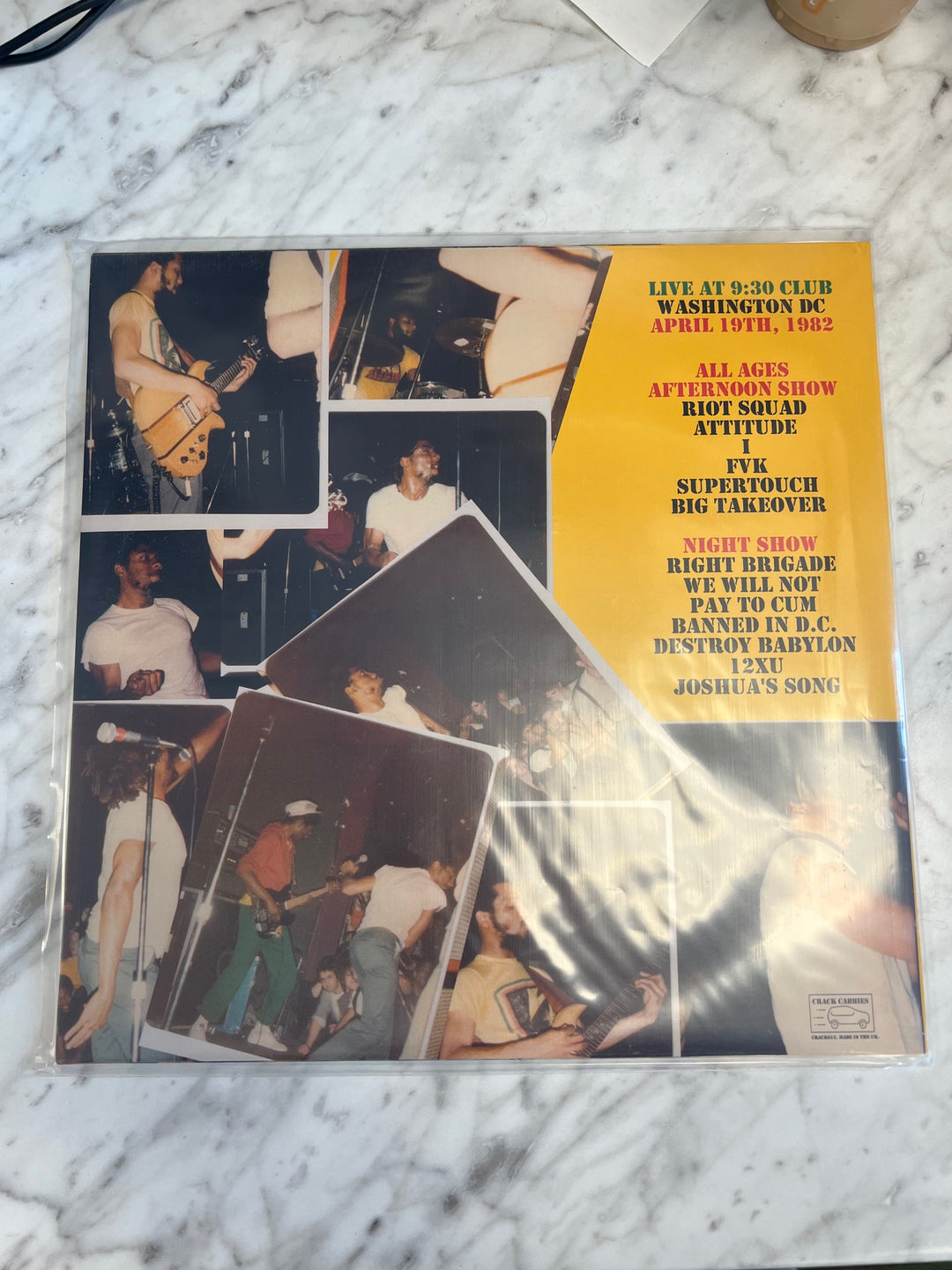 Bad Brains Live at 9:30 Club Washington DC April 19th 1982 Vinyl Record VR9524