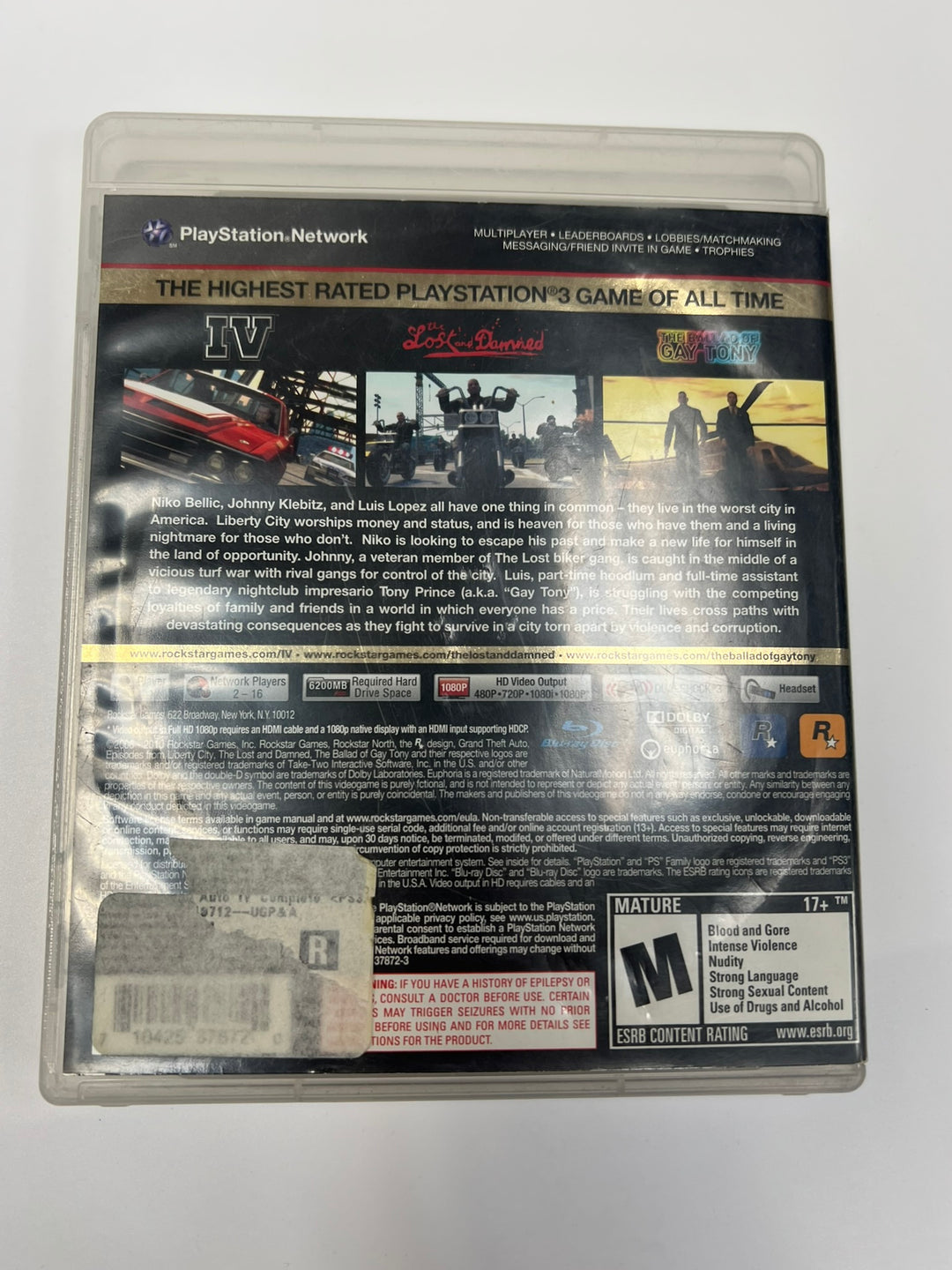 Grand Theft Auto IV & Episodes PS3 Playstation 3 CASE & MANUAL ONLY CO71326