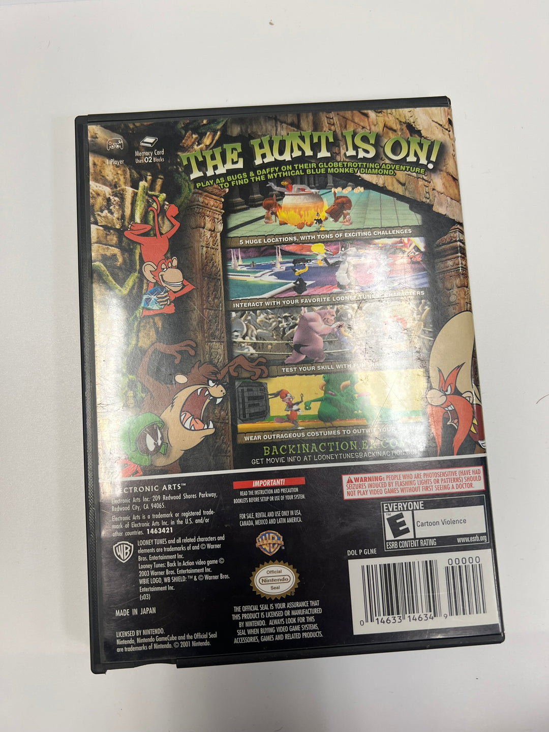 Looney Tunes Back in Action Nintendo Gamecube Case & Manual ONLY CO71326
