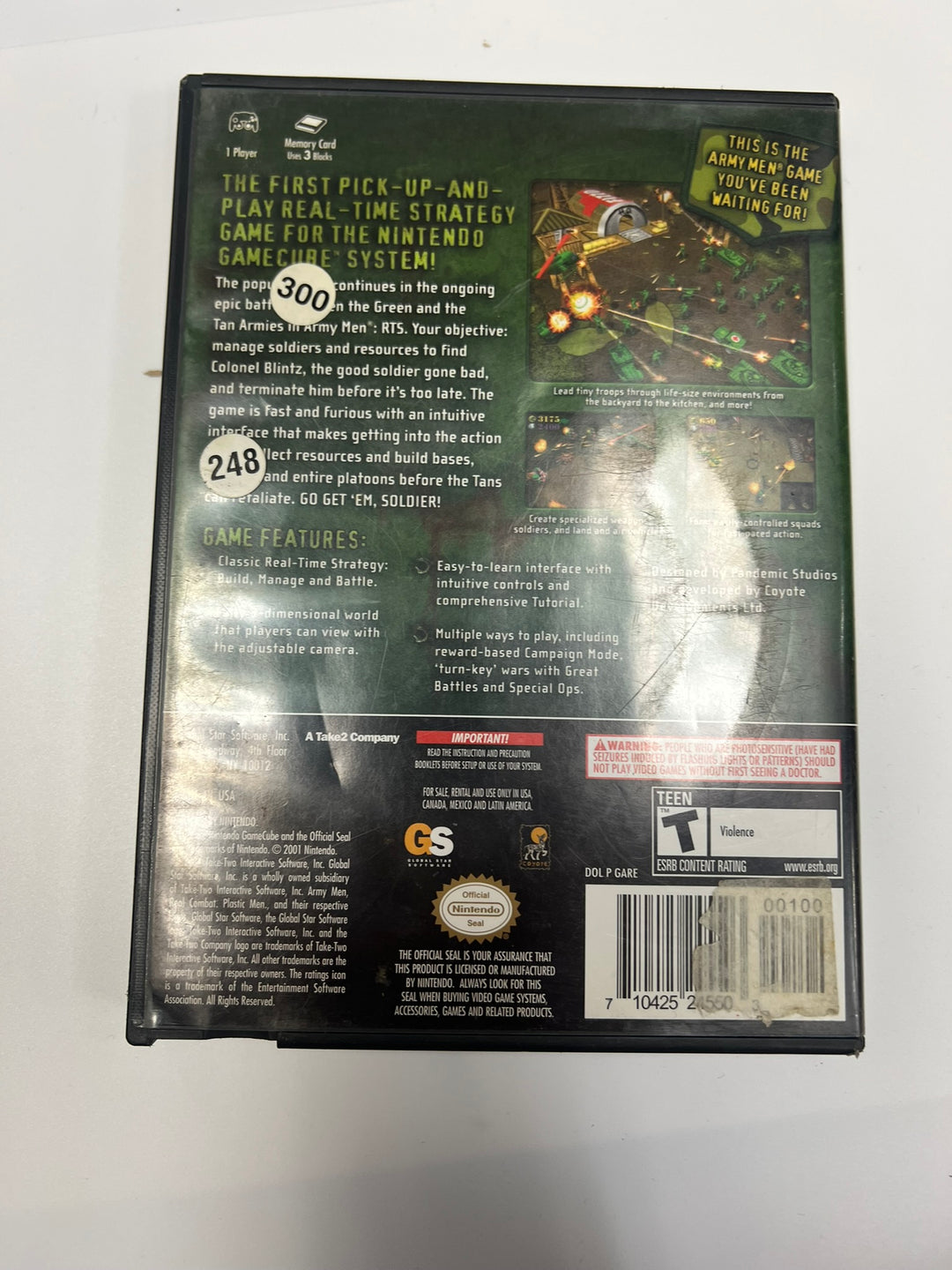 Army Men RTS Nintendo Gamecube Case ONLY CO71326