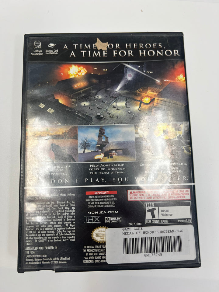 Medal of Honor European Assault Nintendo Gamecube Case ONLY CO71326