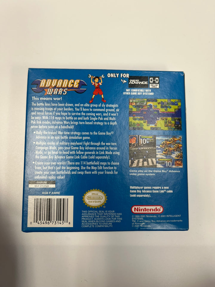 Advance Wars Game Boy Advance Box and Manual ONLY CO71326