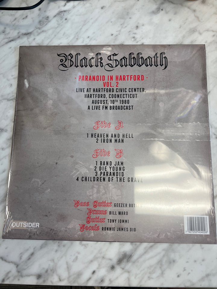 Black Sabbath Paranoid in Hartford Vol 2 Vinyl Record VR9524