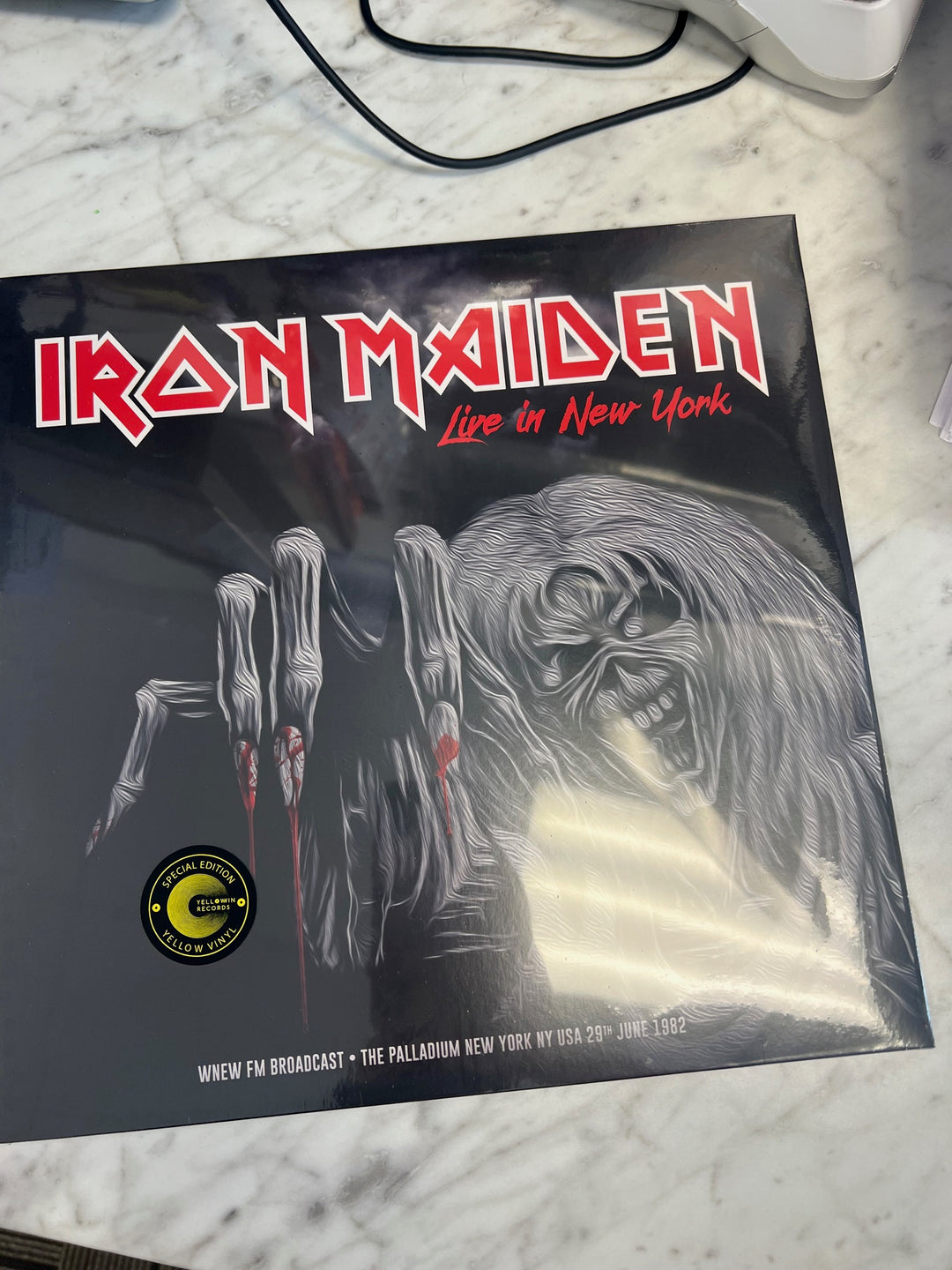 Iron Maiden Live in New York June 29th 1982 Yellow Vinyl Record VR9924