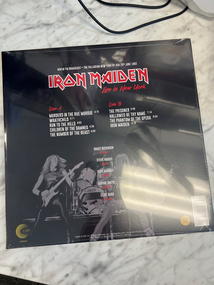 Iron Maiden Live in New York June 29th 1982 Yellow Vinyl Record VR9924