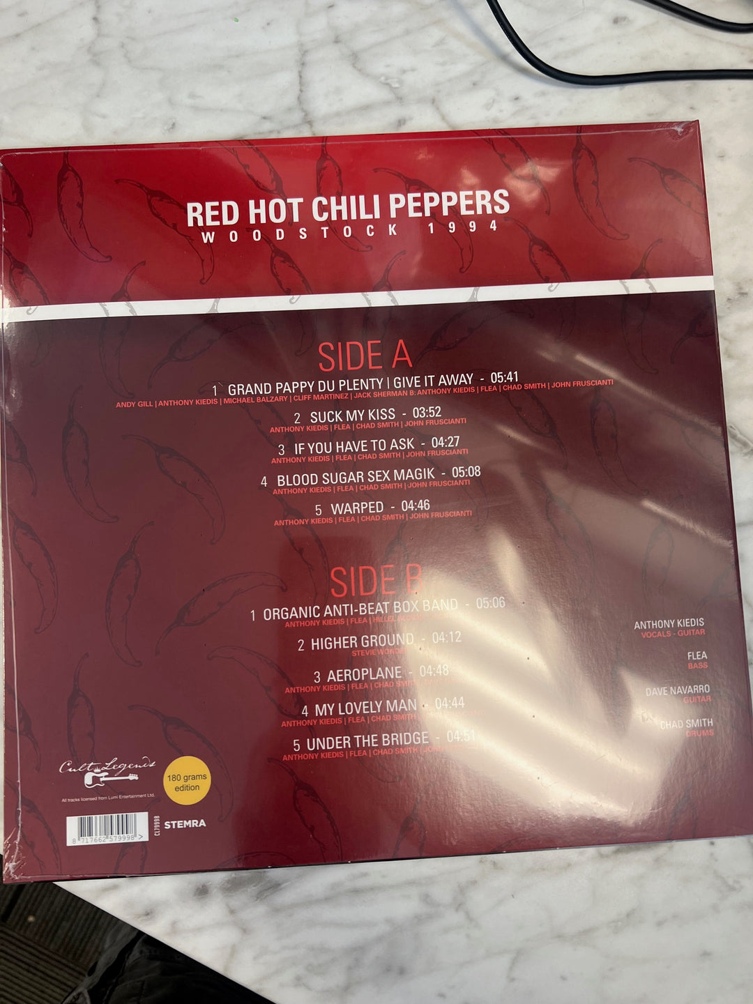 Red Hot Chili Peppers Woodstock 1994 Vinyl Record VR9924