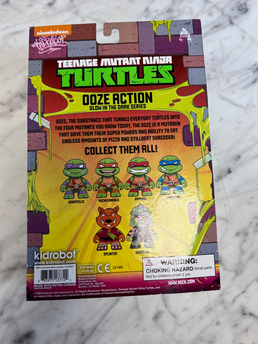Kidrobot Teenage Mutant Ninja Turtles Leonardo Ooze Action GITD NEW SEALED  N92325