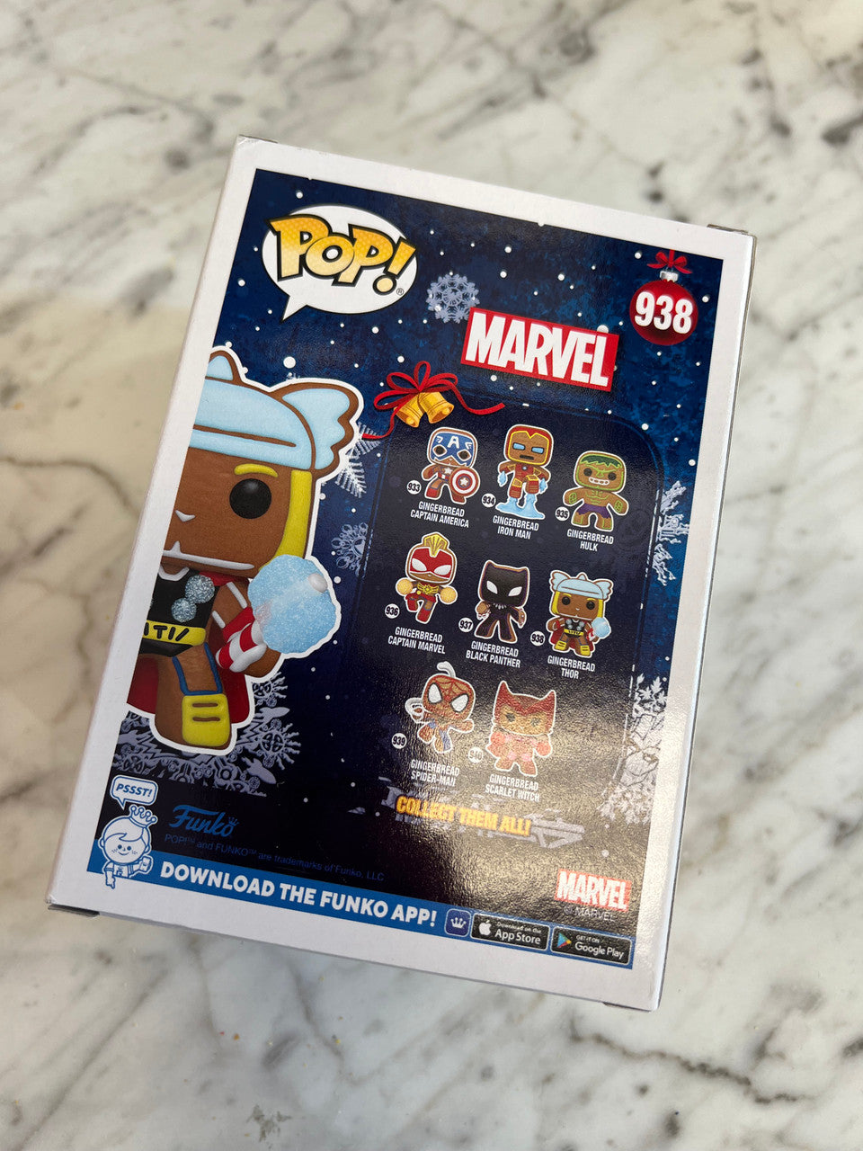 Funko Pop Marvel Gingerbread THOR #938 ☆Diamond Collection☆ Hot Topic Bobblehead