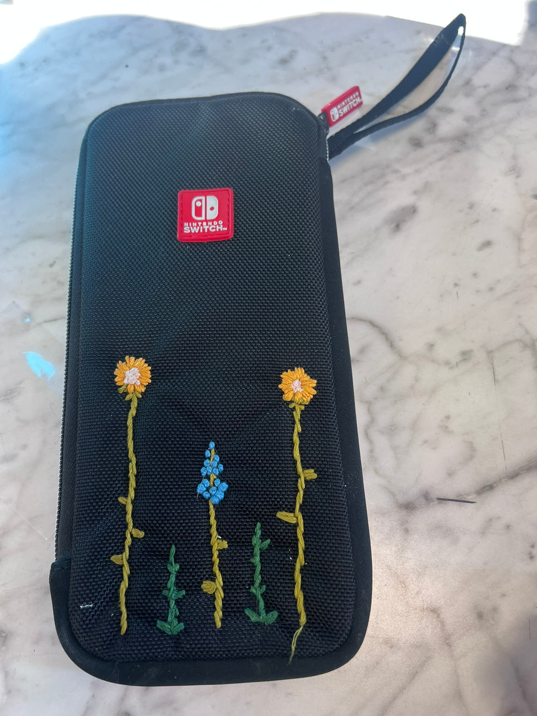 Official RDS Industries Nintendo Switch Lite Soft Carry Case Black Flowers UA11326