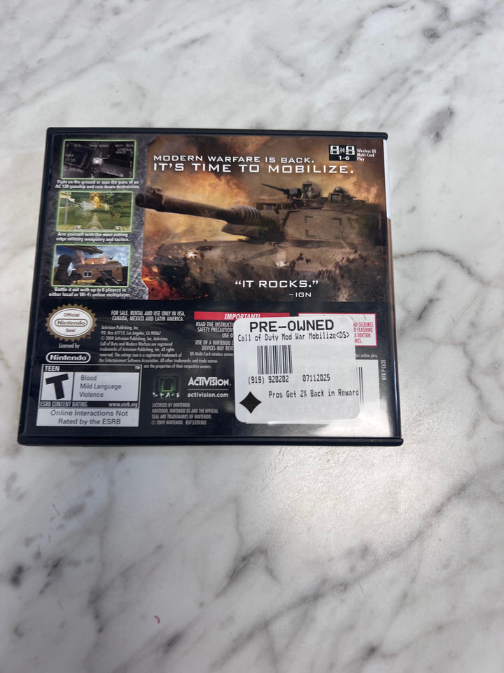 Call of Duty Modern Warfare Mobilized Nintendo DS CASE & MANUAL ONLY   CO92325