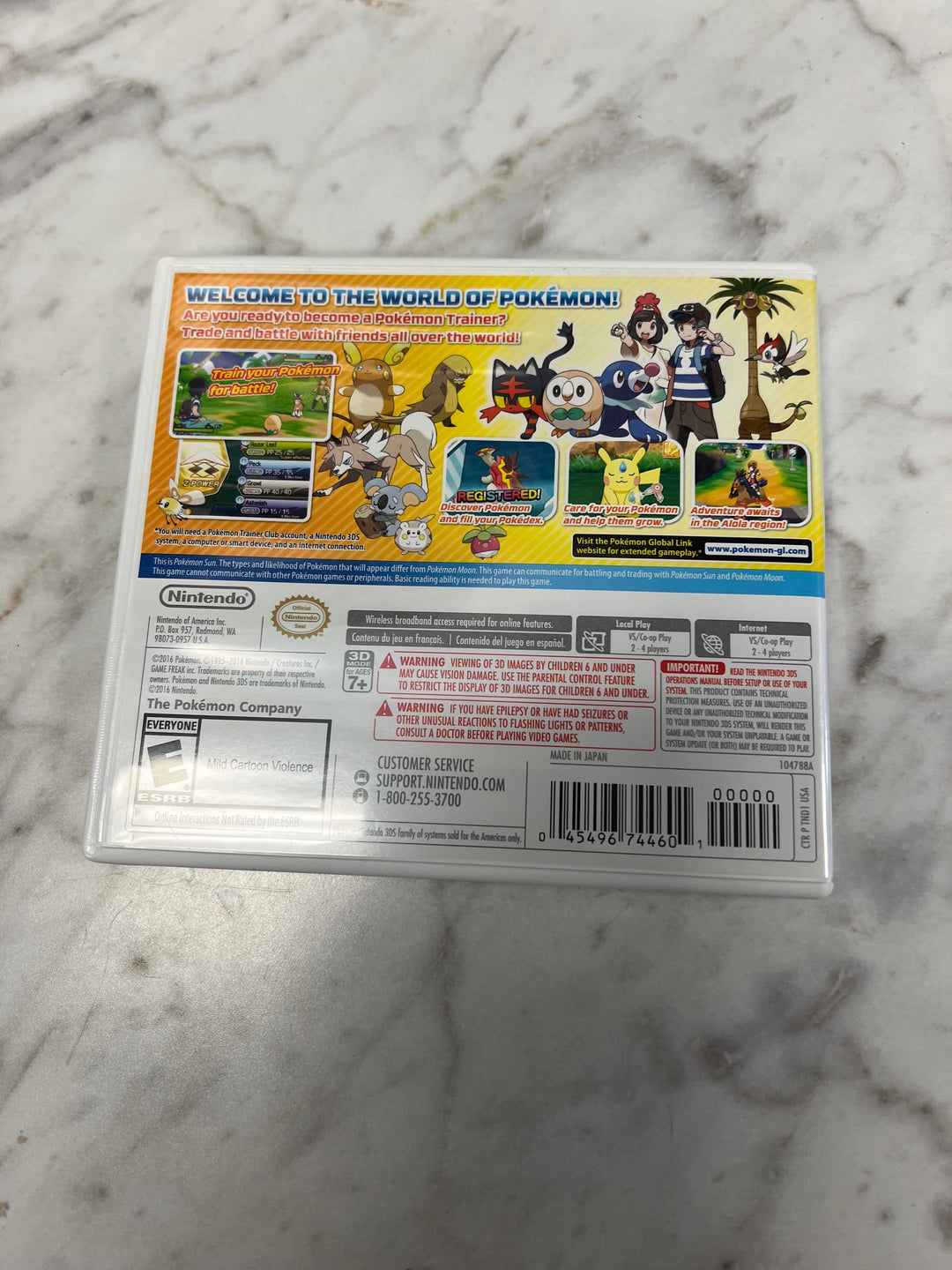 Pokemon Sun Nintendo 3DS CASE ONLY CO121224