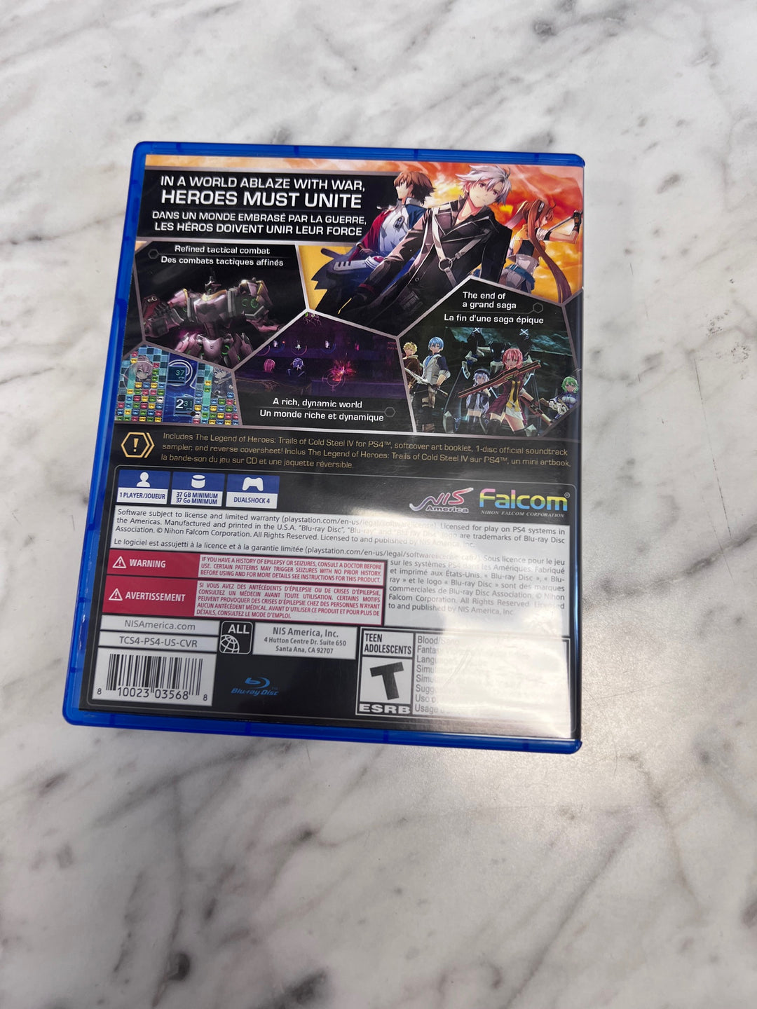 The Legend of Heroes Trails of Cold Steel IV PS4 Playstation 4 CASE/Soundtrack ONLY   CO92325