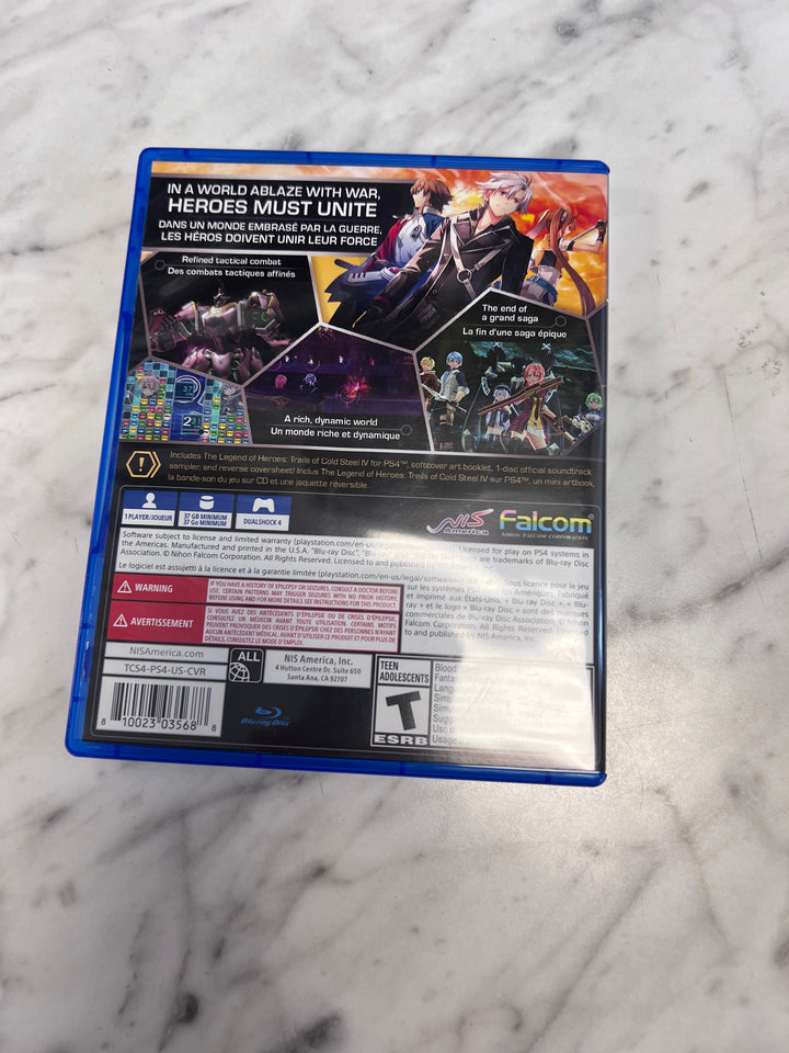 The Legend of Heroes Trails of Cold Steel IV PS4 Playstation 4 CASE/Soundtrack ONLY   CO92325