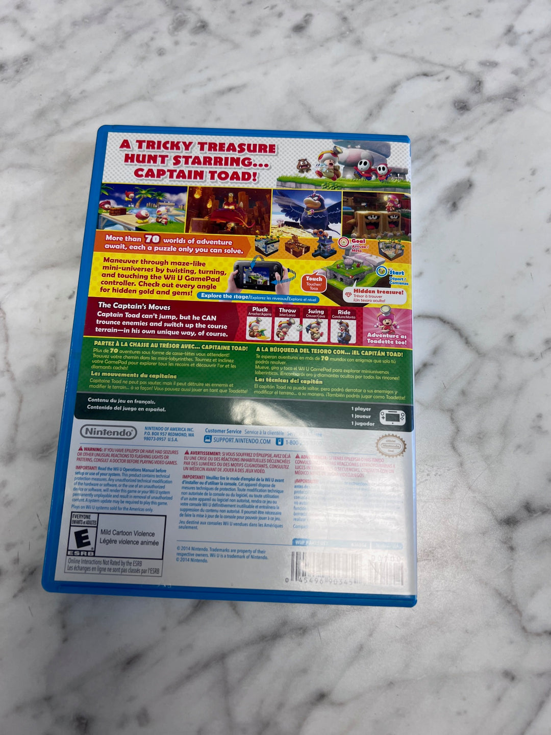 Captain Toad Treasure Tracker Nintendo Wii U CASE ONLY   CO92325