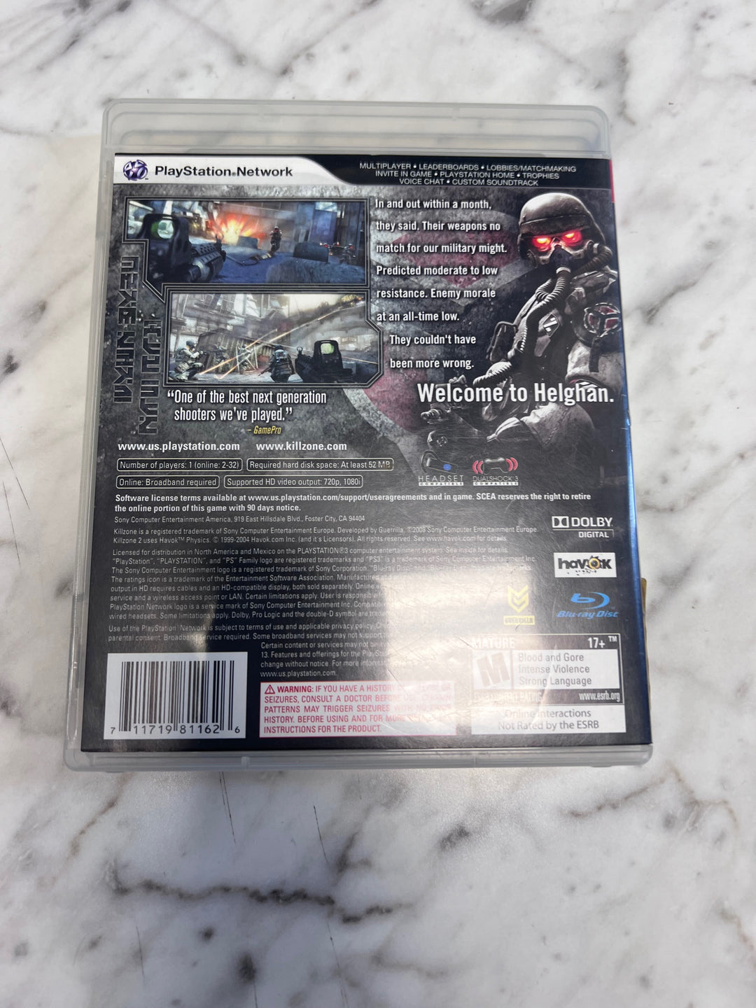 Killzone 2 Playstation 3 PS3 CASE & MANUAL ONLY   CO92325