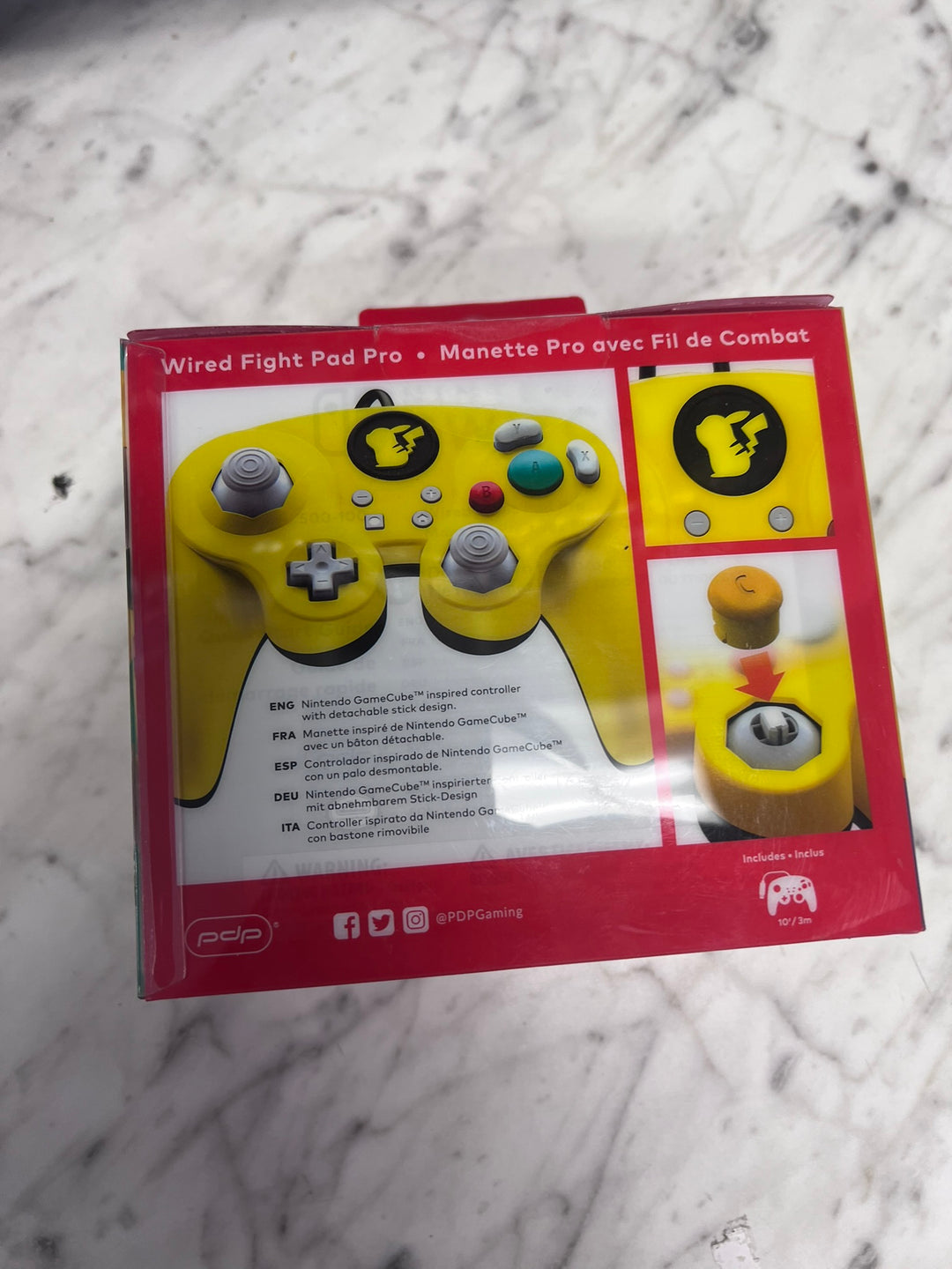 Nintendo Switch Super Smash Bros Pikachu Wired (10ft) Fight Pad Pro NEW SEALED NA11326