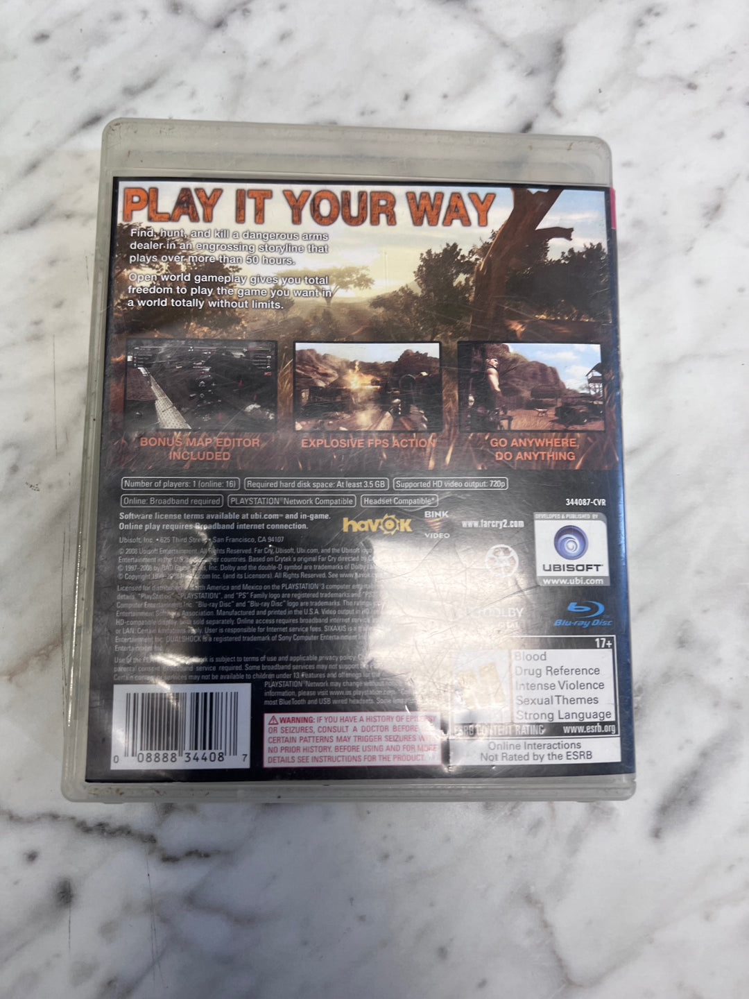 Far Cry 2 Playstation 3 PS3 CASE & MANUAL ONLY   CO92325