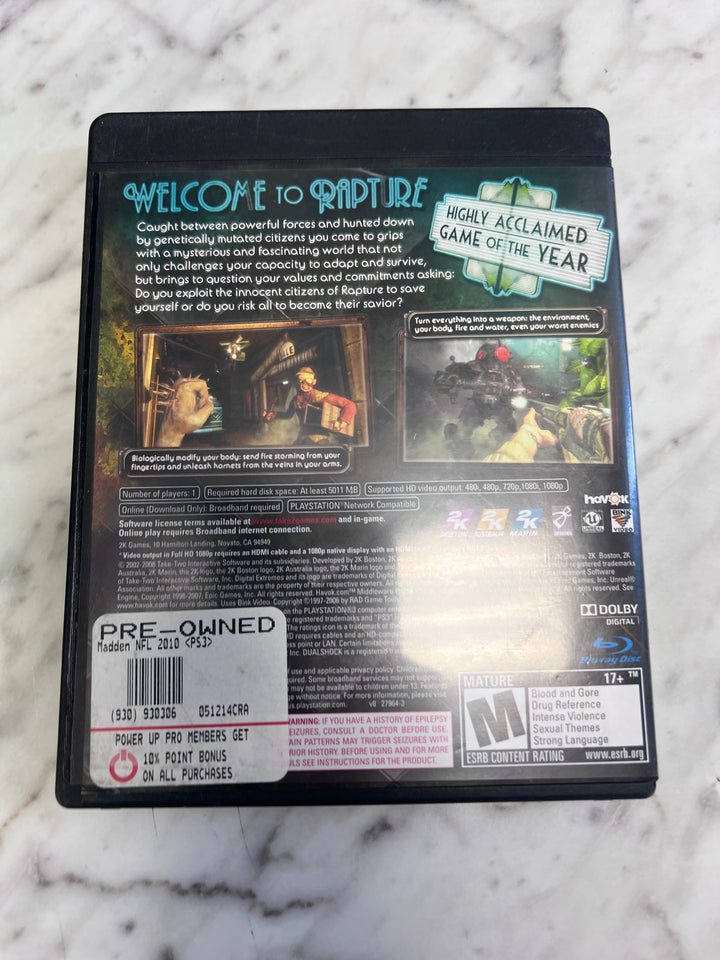 Bioshock PS3 Playstation CASE ART & MANUAL ONLY in GENERIC CASE   CO92325