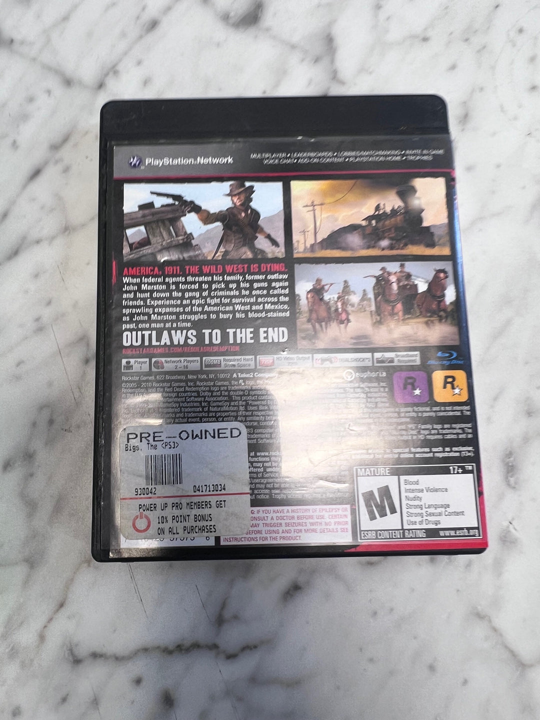 Red Dead Redemption PS3 Playstation CASE ART & MANUAL ONLY in GENERIC CASE   CO92325