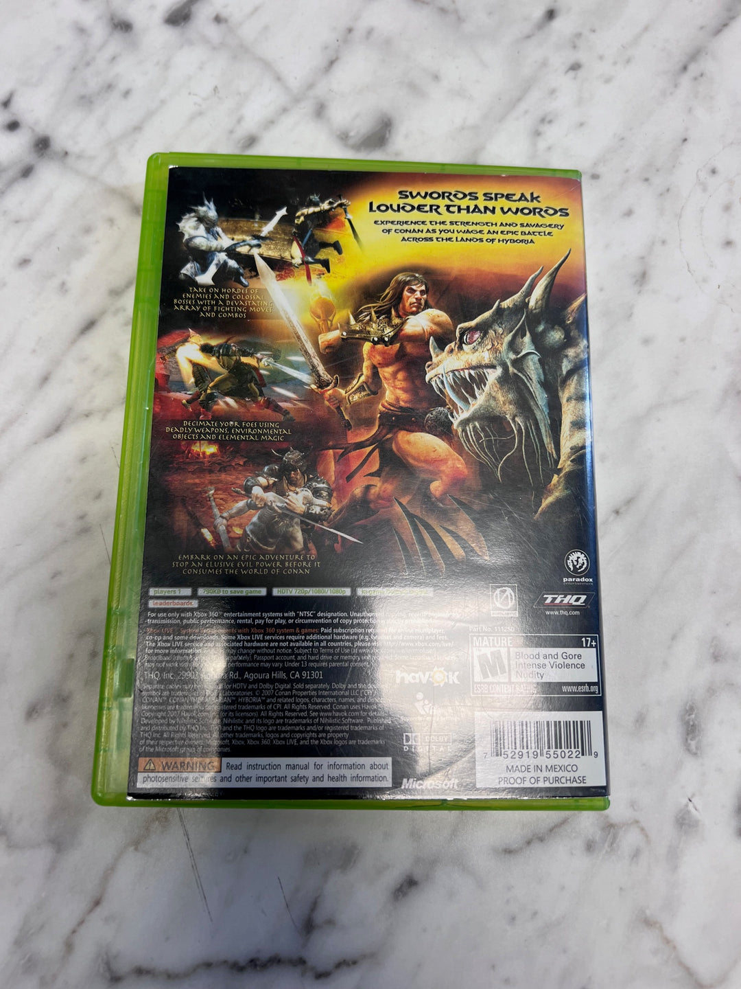Conan Xbox 360 CASE & MANUAL ONLY   CO92325