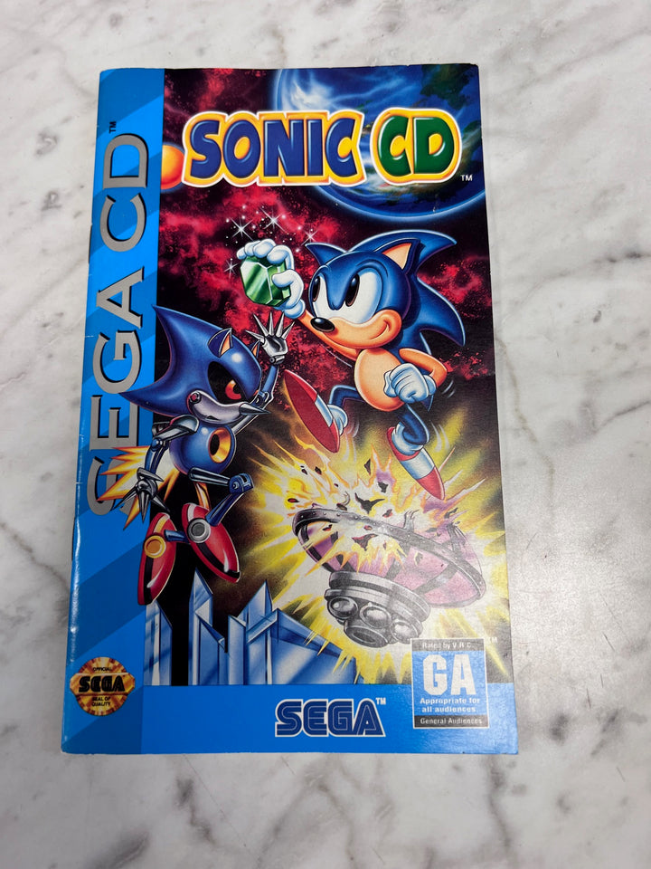 Sonic CD Sega CD Manual w/ reg card ONLY  MO92425