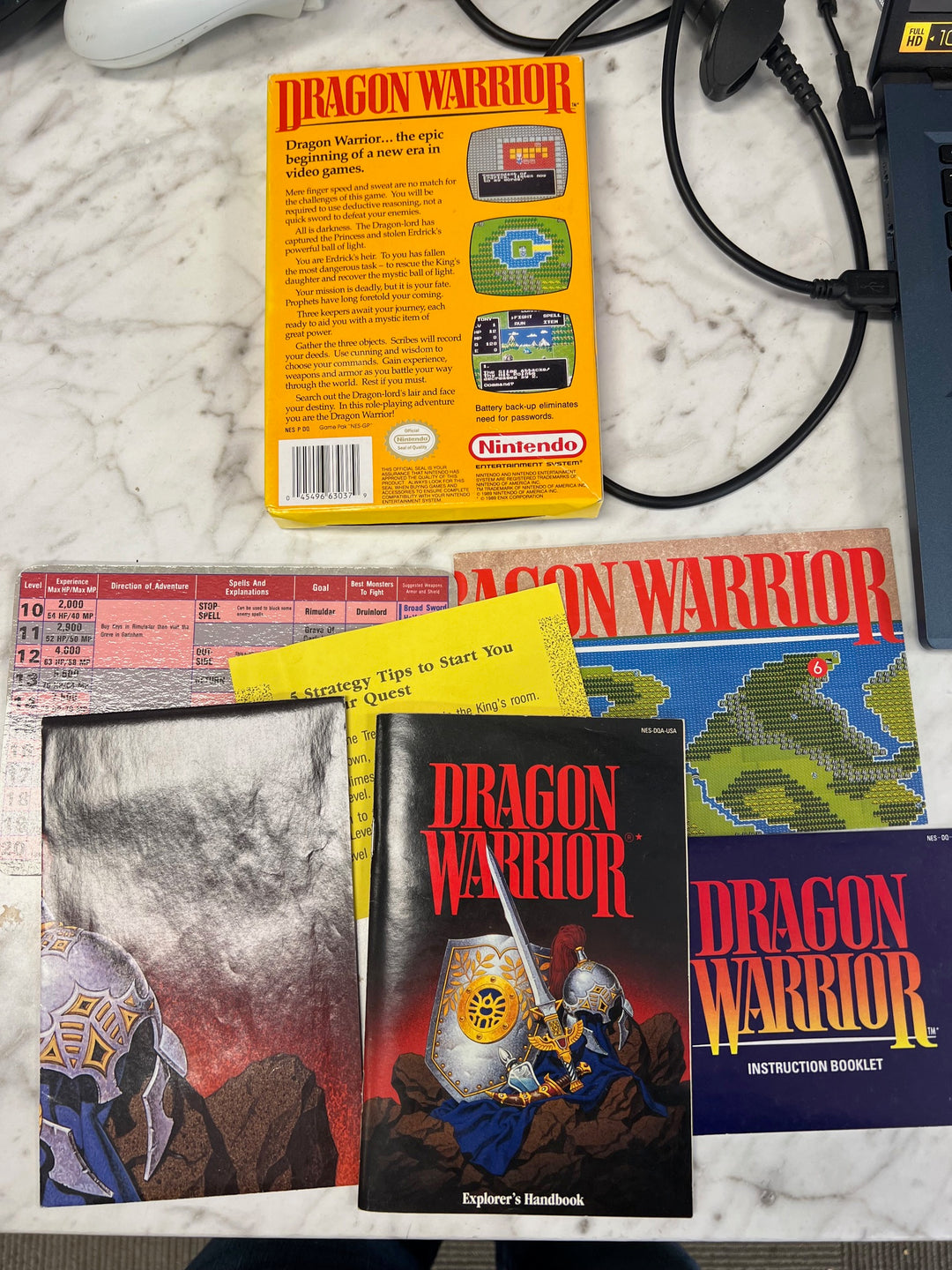 Dragon Warrior for Original Nintendo NES BOX AND MANUALS ONLY CO121224