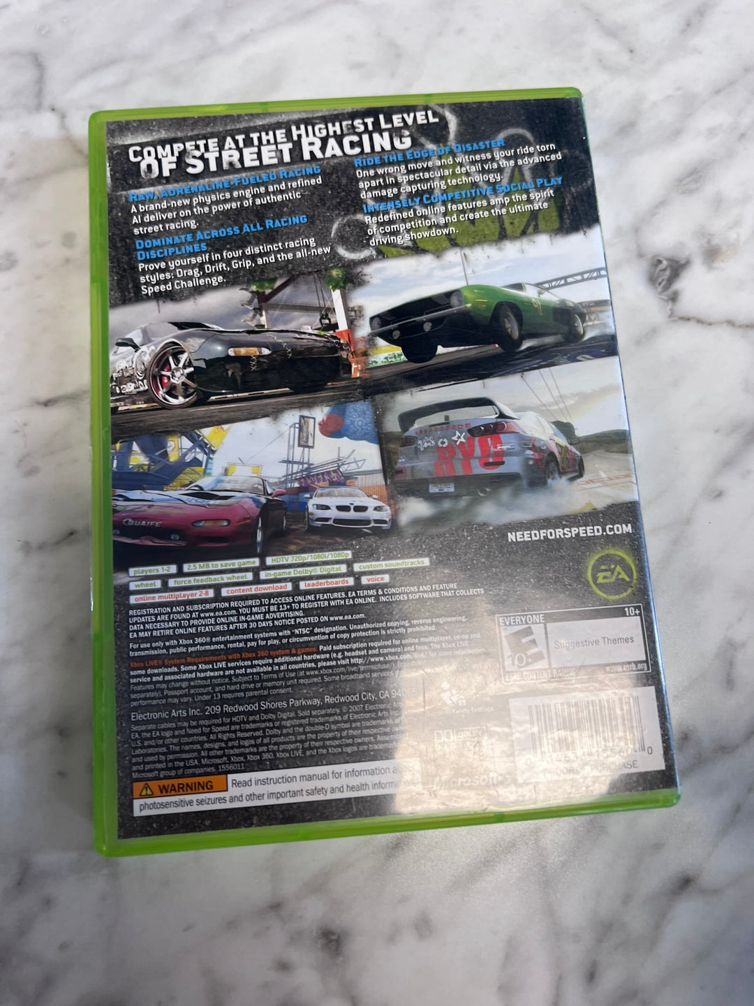 Need for Speed Pro Street Xbox 360 CASE ONLY NO GAME   CO11426