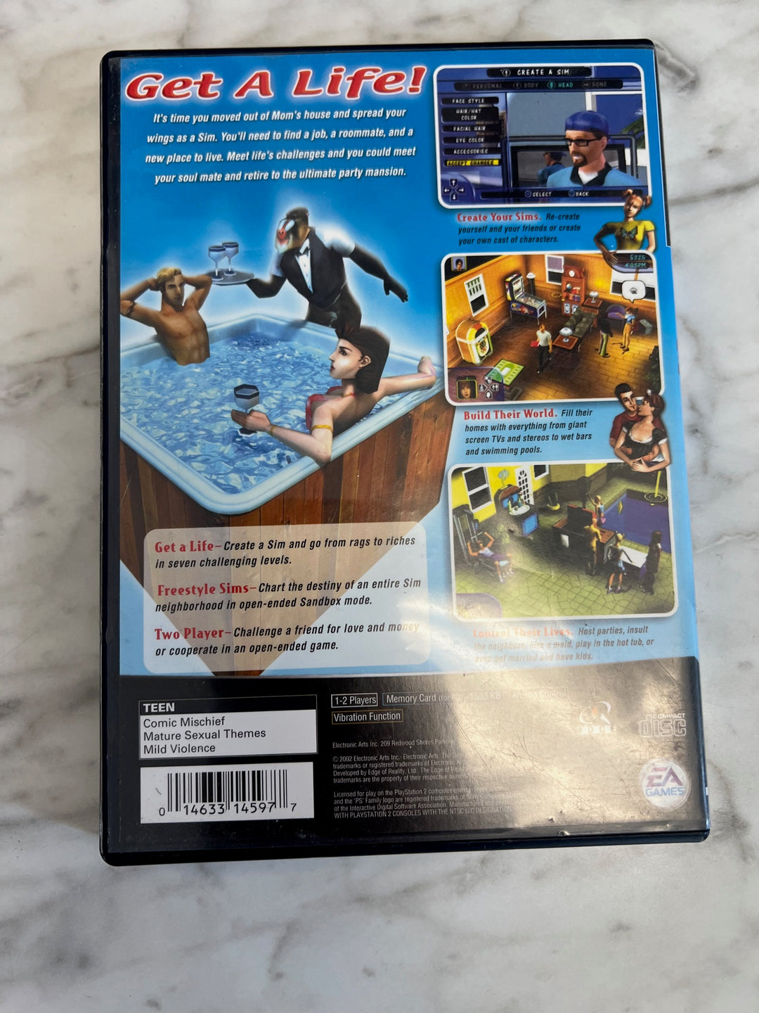 The Sims for PS2 Playstation 2 CASE AND MANUAL ONLY CO121224