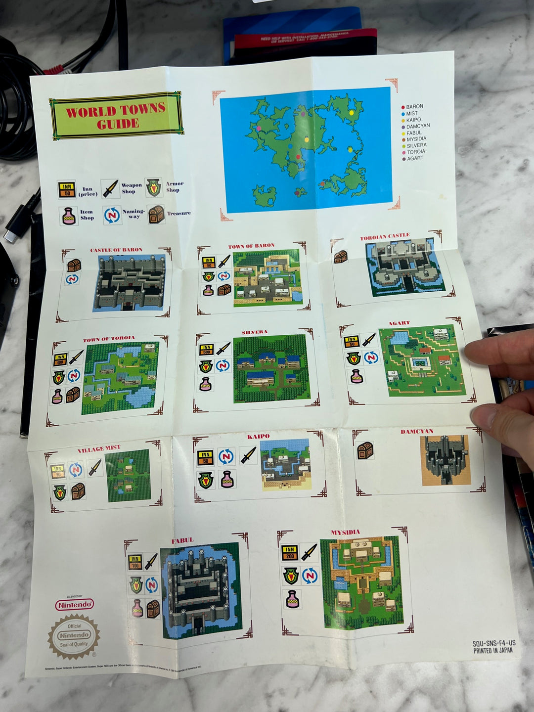 Final Fantasy II SNES Super Nintendo MAP & MANUAL ONLY  MO92425