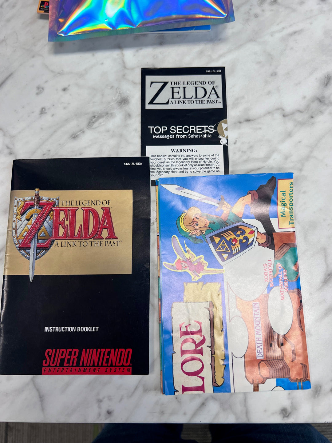 Legend of Zelda Link to the Past SNES MAP, MANUAL AND SECRETS BOOK ONLY  MO92425