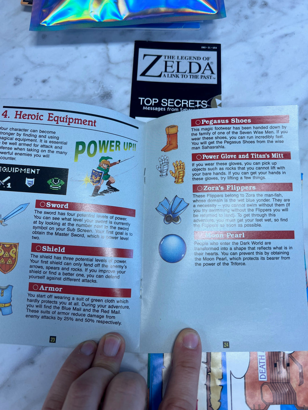 Legend of Zelda Link to the Past SNES MAP, MANUAL AND SECRETS BOOK ONLY  MO92425