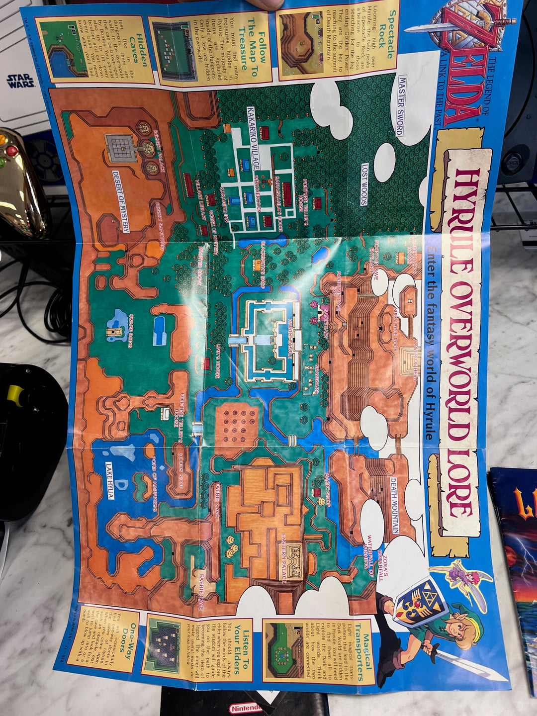 Legend of Zelda Link to the Past SNES MAP, MANUAL AND SECRETS BOOK ONLY  MO92425