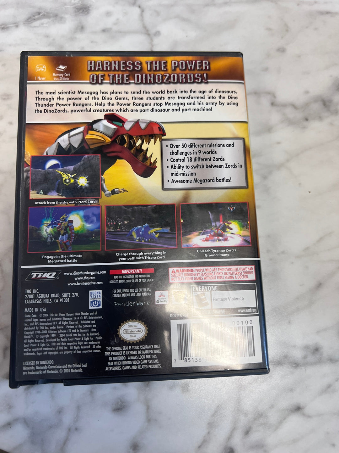 Power Rangers Dino Thunder Nintendo Gamecube CASE ONLY NO GAME   CO11426